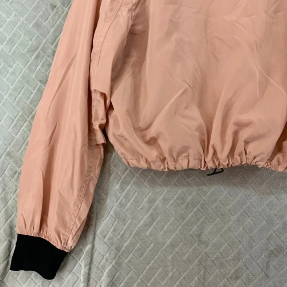 Better Be Womans Large Cropped Jacket Pink Full Zip Adjustable Sandy Grease